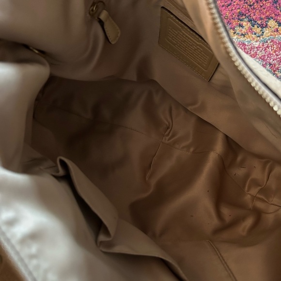 Coach | Women’s cream pebbled leather round bottom over the shoulder purse, OS - Picture 5 of 10